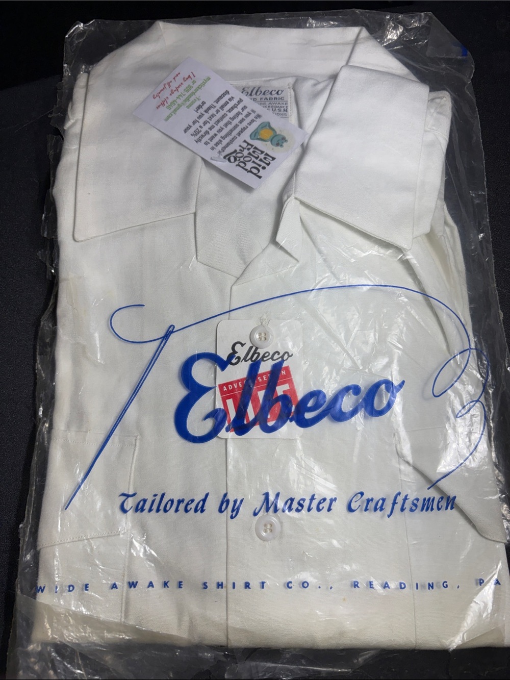 Vintage NWT Men's White‎ Classic Dress Shirt by Elbeco B20
